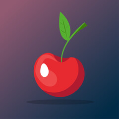 red berry on a branch for casino slots vector flat design