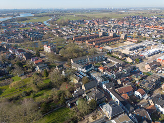 Old village of Moordrecht along river Hollandsche IJssel