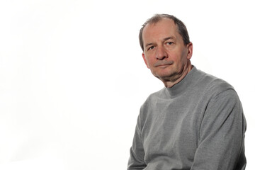 Portrait of a sixty-year-old man.