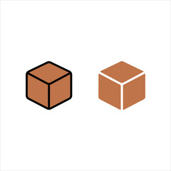 Box icon  seton white background.  Isolated vector sign symbol.