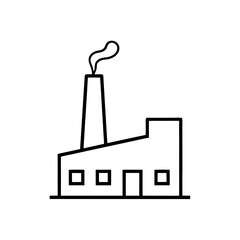 factory with smoke icon on white background  .svg