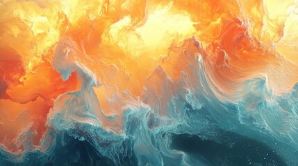 Abstract swirling textures of fire and ice