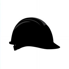 Fototapeta premium A black helmet with a white stripe. It is a safety helmet