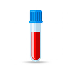 Fototapeta premium Medical Blood Test Tube Vector Illustration of a Sample in a Vial