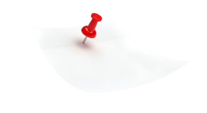 note pinned by a red push pin