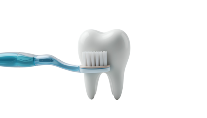 Tooth with Toothbrush Isolated on Transparent Background – Dental Care PNG