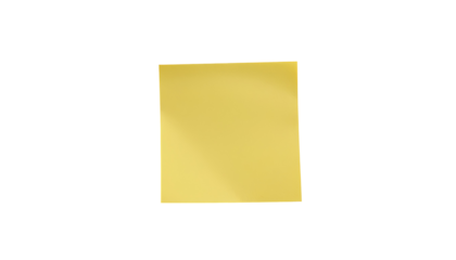 Yellow Sticky Post-It Note Isolated on Transparent Background – Office Stationery PNG