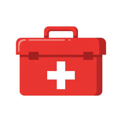 Obraz premium Red First Aid Kit Icon Medical Emergency Preparedness