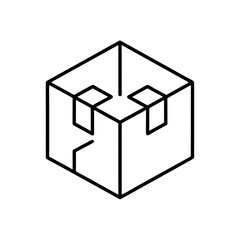 puzzle cube icon on white background  .svg