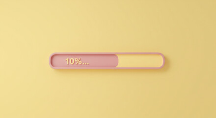 pink loading bar with yellow background showing classic concept