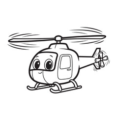 Adorable Cartoon Helicopter Coloring Page Fun and Easy for Kids
