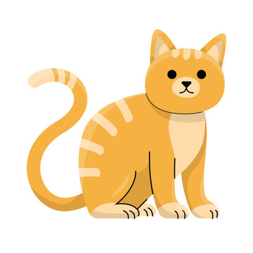 Cute Orange Tabby Cat Vector Illustration Adorable Pet Artwork
