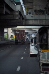 Busy Street Scene During Evening Rush Hour in Bangkok