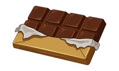 chocolate bar on white