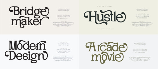 Elegant modern luxury alphabet logo font.  Typography elegant style alphabet fonts for beauty, calligraphy, decorative, glamour, boutique, fashion, brand, wedding, vintage design. vector illustration
