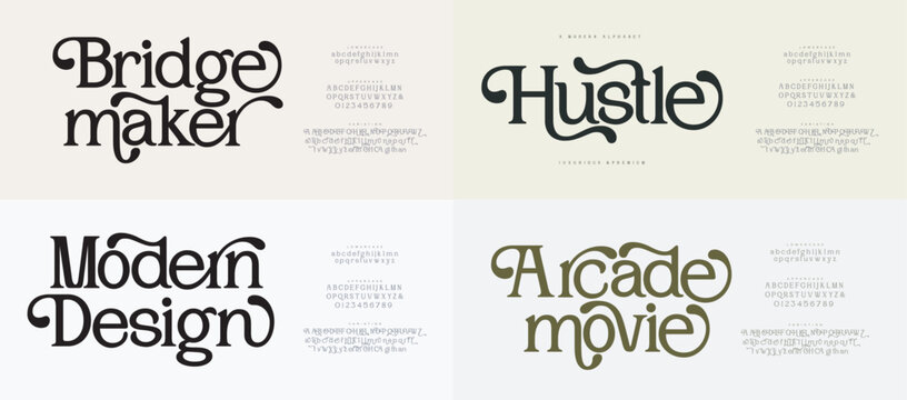 Elegant modern luxury alphabet logo font.  Typography elegant style alphabet fonts for beauty, calligraphy, decorative, glamour, boutique, fashion, brand, wedding, vintage design. vector illustration
