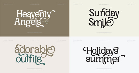 Elegant Modern beauty font alphabet logo. Typography beautiful luxury minimal elegant serif fonts fashion wedding vintage retro logos. vector illustration
