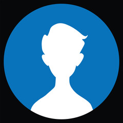Circular Male Profile Icon for User Accounts