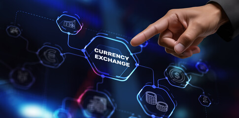 Currency Exchange Market Financial concept. Universal financial background
