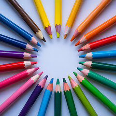 Fototapeta premium Bright colors encircle a blank canvas inviting creativity in a vibrant art session Generative AI