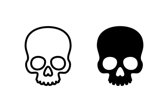 Roger symbol. Pirate scull icon. Skull icon isolated on white background. Human skull icon vector illustration