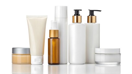 Luxury skincare product packaging mockup with white background