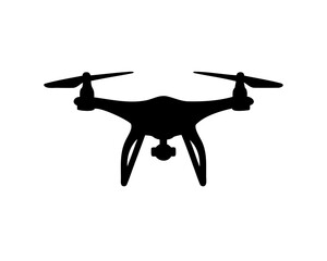 Drone silhouette vector, drone camera icon, Black drone