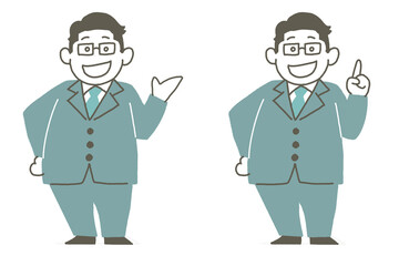 スーツの男性緑01-01