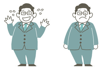 スーツの男性緑01-04