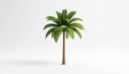 3D Rendering of a palm tree isolated on white background