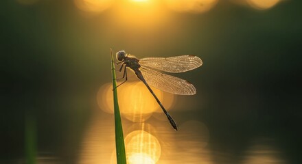 Dragonfly at Golden Hour A Stunning Silhouette