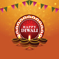 Happy diwali celebration banner