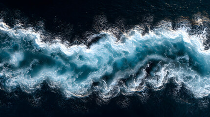 Overhead view of sea currents, visible water layers