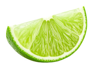 Fresh lime slice with vibrant green color.