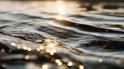Water surface gently moving under early morning light