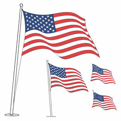 american flag vector illustration