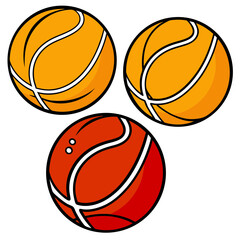 Color Tennis Ball Icon Set – Flat Sports Ball Vector Design Collection