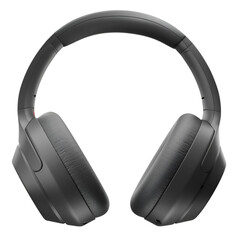 A pair of black over-ear headphones designed for comfortable listening.