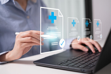 Professional healthcare worker doctor physician medical certificate report concept
