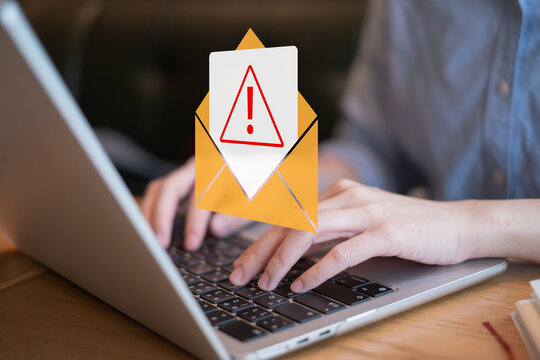 Electronic mail spam hacker message online security protection technology safety network warning concept