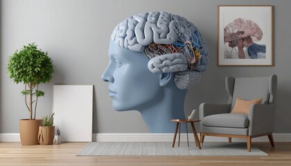 Anatomical Brain Sculpture in Modern Interior Design