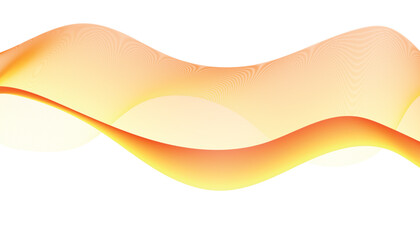 Bright Orange and Yellow Abstract Wave Lines on White Background