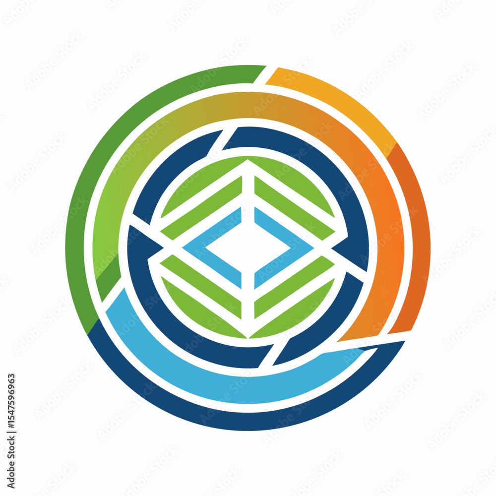 Poster simple abstract circular shape with clean lines suitable for branding