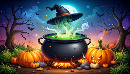 Halloween Night: Witch's Brew Under the Moon