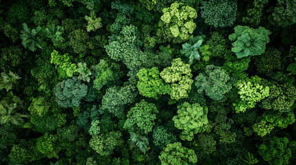 Lush vegetation of the rainforest in Borneo seen from above (1)