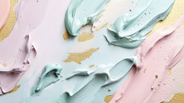 pastel blue, pale yellow thick, textured acrylic paint