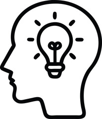 human head with light bulb icon