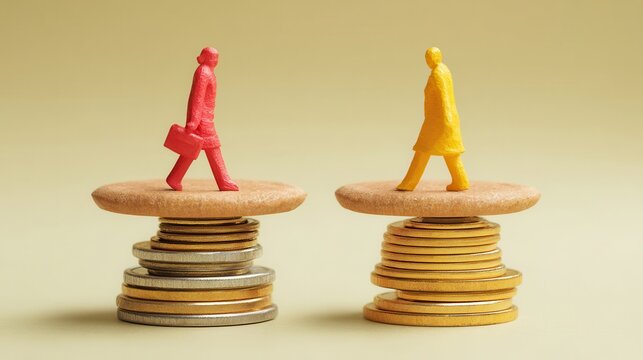 Pay parity visualized through balanced leadership and fair opportunity access
