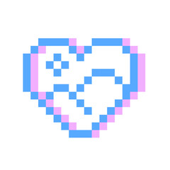 Fototapeta premium blue gallery heart pixel icon