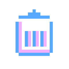 blue recycle bin pixel icon